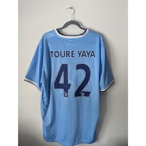 Rare Nike Manchester City 2013-14 Home Toure Yaya Soccer Jersey Authentic 2XL